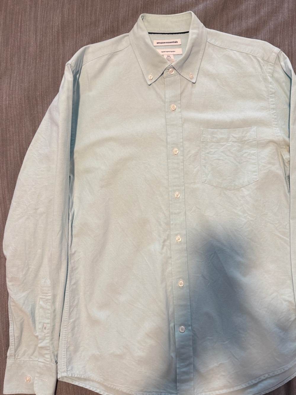 Amazon Essentials Pale Blue Long-Sleeve Button-Down Shirt